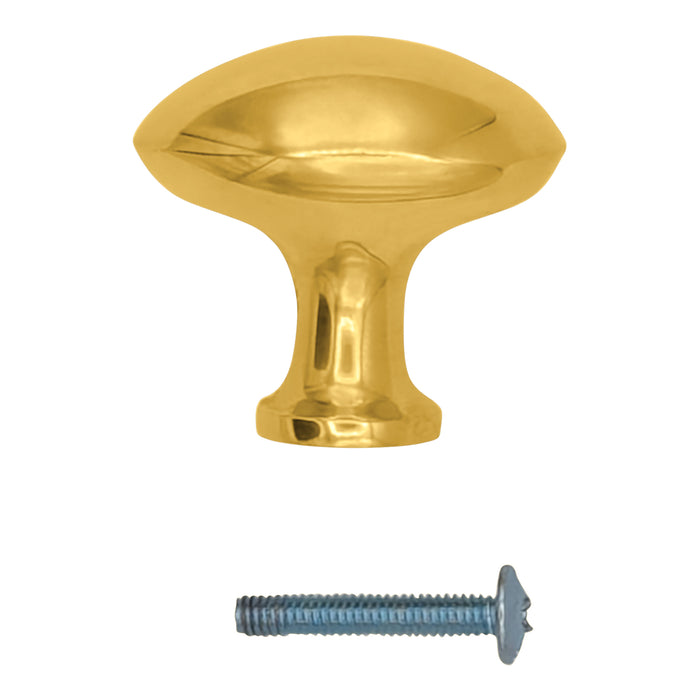 1 1/2 Inch Brass Egg Cabinet Knob (Several Finishes Available)