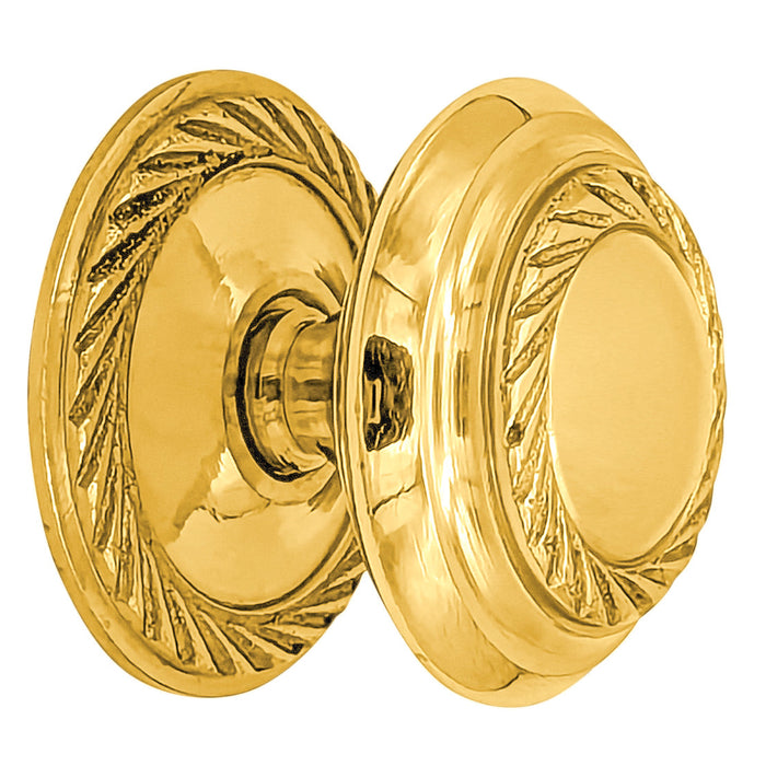 1 1/2 Inch Georgian Roped Cabinet Knob with Backplate (Several Finishes Available)