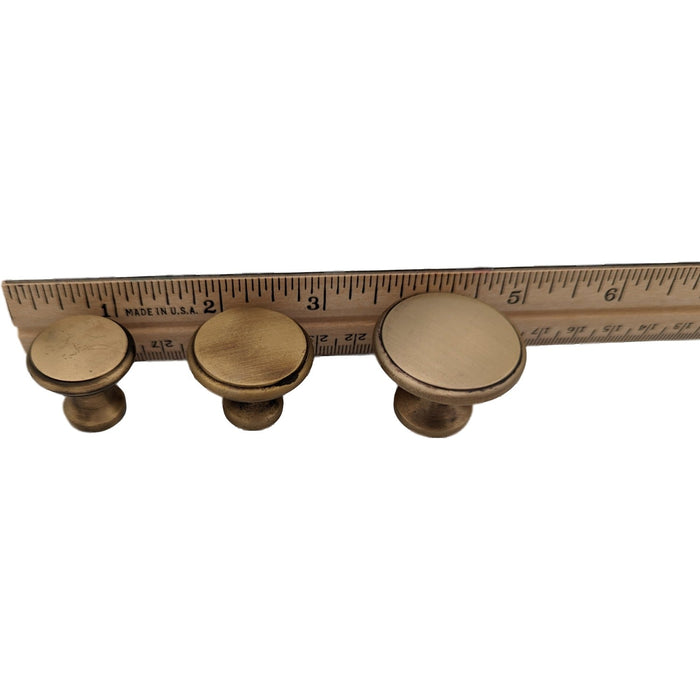 1 1/4 Inch Brass Flat Top Cabinet & Furniture Knob (Several Finishes Available)
