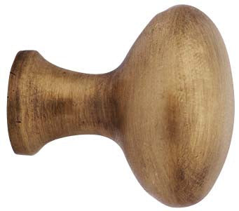 1 1/4 Inch Solid Brass Traditional Egg Shaped Cabinet & Furniture Knob