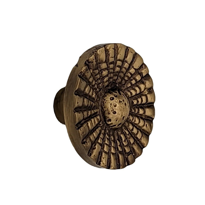 1 Inch Solid Brass Art Deco Style Round Cabinet and Furniture Knob