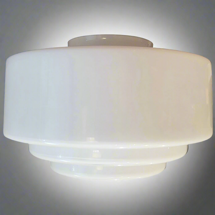 10 Inch Mid-Century Modern Milk Glass Light Shade (4 1/4 Inch Fitter)