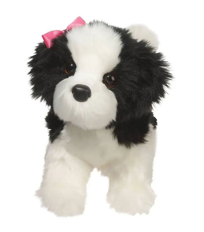 #1716D Poofy Black & White Shih-Tzu Plush
