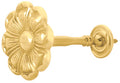 2 7/8 Inch Wide Solid Brass Curtain Tie Back - Large Flower Button (Several Finishes Available)