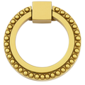 2 Inch Solid Brass Beaded Drawer Ring Pull (Several Finishes Available)