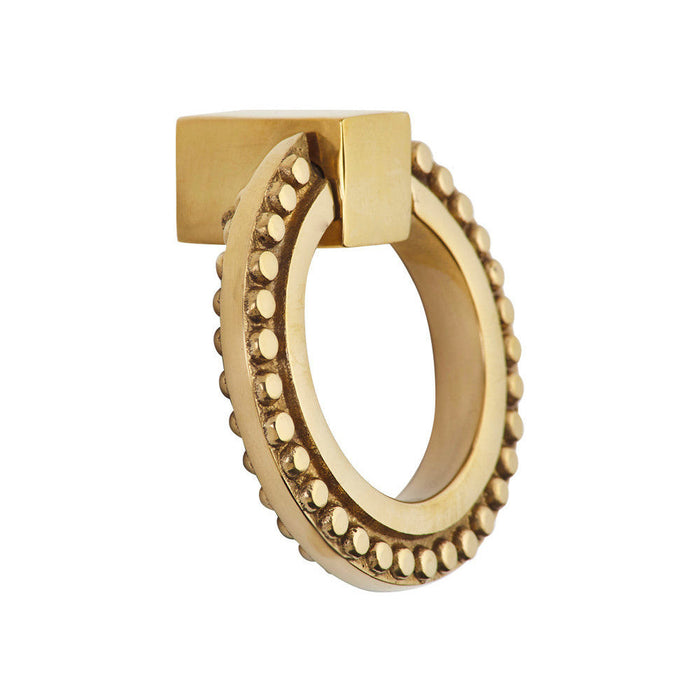 2 Inch Solid Brass Beaded Drawer Ring Pull (Several Finishes Available)