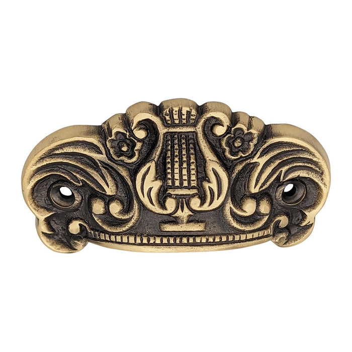 3 5/8 Inch  (2 3/4 Inch c-c) Solid Brass Lyre Cup Pull