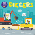 #391038 Diggers Push, Pull, Slide Board Book