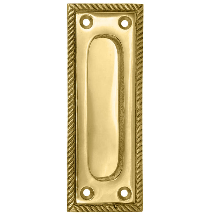 Georgian Rope Rectangular Pocket Door Pull (Several Finishes Available)