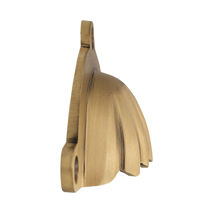 4 Inch Overall (3 1/2 Inch c-c) Solid Brass Scalloped Style Cup Pull