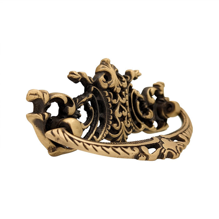 4 Inch Solid Brass Ornate Baroque / Rococo Bail Pull