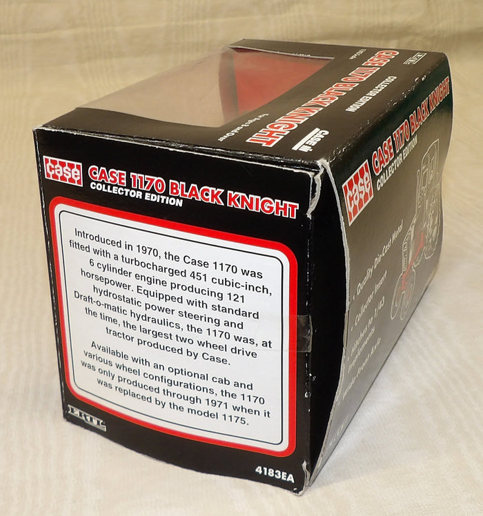 #4183EA 1/43 Case 1170 Agri King Black Knight Tractor with Duals, Collector Edition