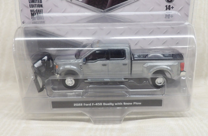 #46170-FR 1/64 2022 Ford F-450 Dually Pickup with Snow Plow - Raw Metal Chase Version
