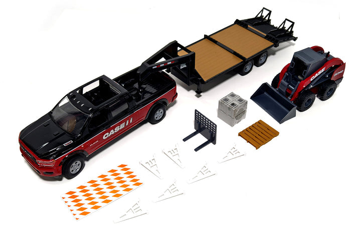 #47638 1/16 Case-IH Ram 3500 & Flatbed Trailer Construction Set