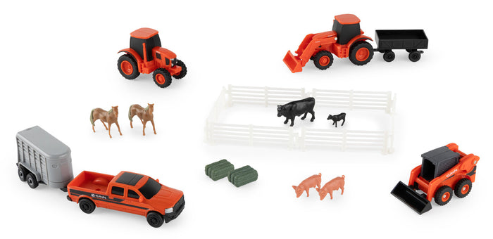 #47706 1/64 Kubota 20-piece Farm Toy Playset