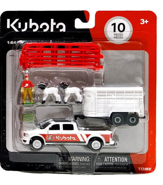 #47738 1/64 Kubota 10-pc Farm Set with Pickup
