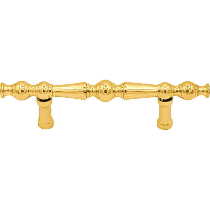 5 Inch Overall (3 Inch C-C) Solid Brass Victorian Pull (Several Finishes Available)