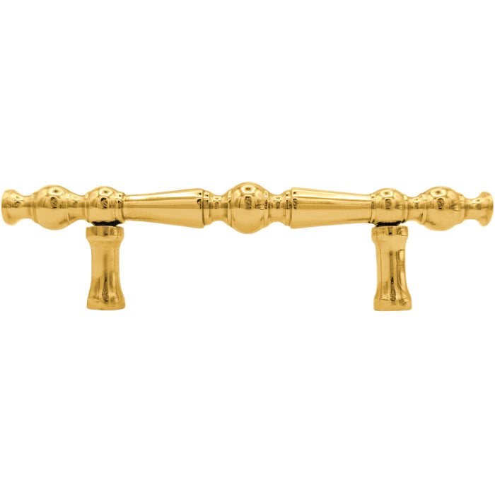 5 Inch Overall (3 Inch C-C) Solid Brass Victorian Pull (Several Finishes Available)