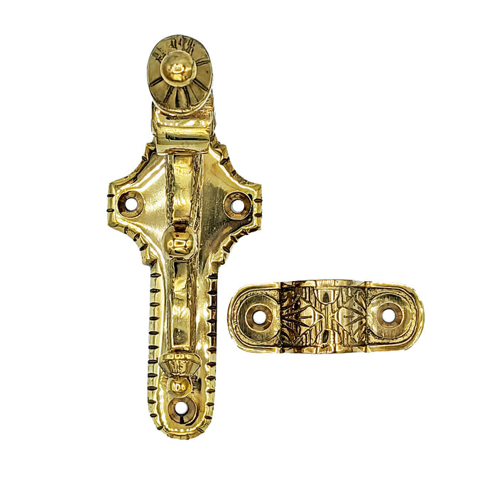5 Inch Solid Brass Victorian Stair Rail Bracket