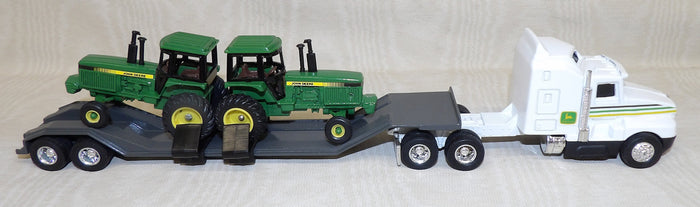 #5530EO 1/64 John Deere Equipment Hauling Set with 2 "4450" Row Crop Tractors - No Package, AS IS