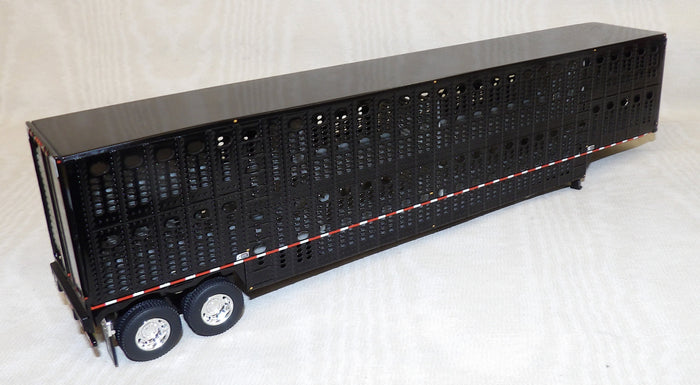 #621722 1/64 Black Wilson Silverstar Tandem Axle Livestock Trailer - No Box
