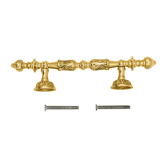 8 Inch (4 1/2 Inch C-C) Solid Brass French Empire Door Pull (Several Finishes Available)