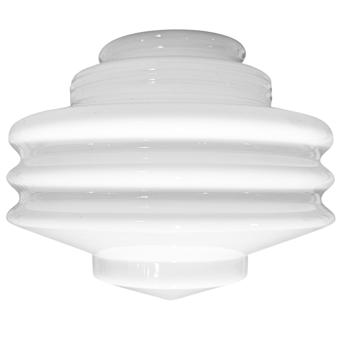 8 Inch Mid-Century Modern Milk Glass Light Shade (4 Inch Fitter)