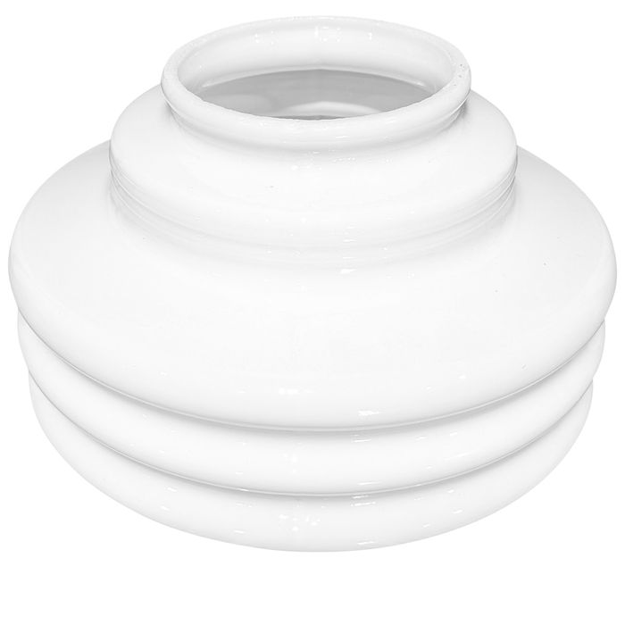 8 Inch Mid-Century Modern Milk Glass Light Shade (4 Inch Fitter)