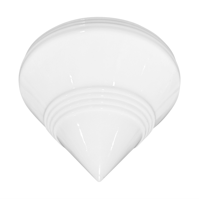 9 Inch Art Deco Style Milk Glass Light Shade (4 Inch Fitter)