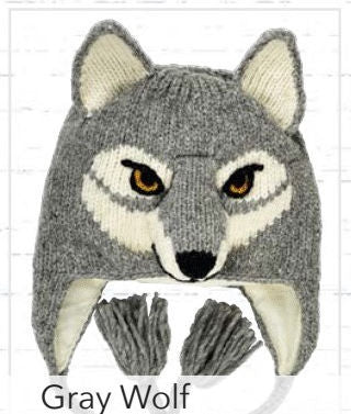 #AKC006 Adult Gray Wolf Animal Hat