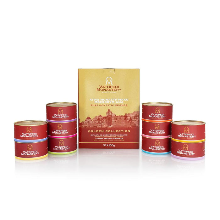 Authentic Orthodox Incense from Mount Athos – Golden Collection (10 Scents Set - 10x100g)