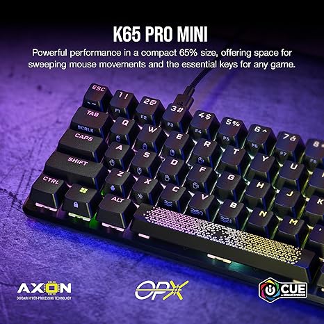 Corsair K65 PRO RGB Mini Optical Gaming Keyboard - Black - PakByte Computers