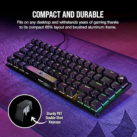 Corsair K65 PRO RGB Mini Optical Gaming Keyboard - Black - PakByte Computers