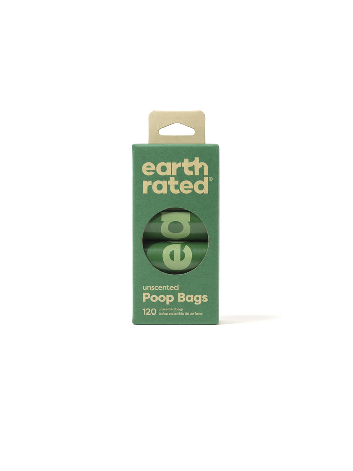 Earth Rated Eco-Friendly Poop Bags 8 Rolls 120 UNSCENTED