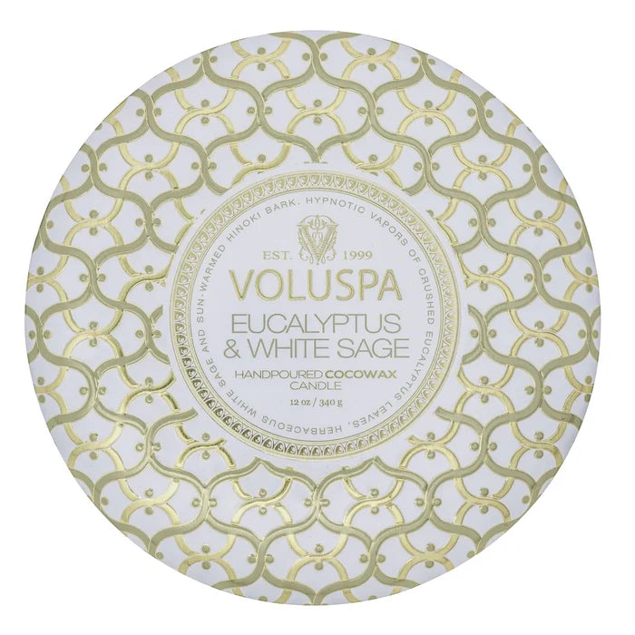 Eucalyptus + White Sage 3 Wick Tin Candle