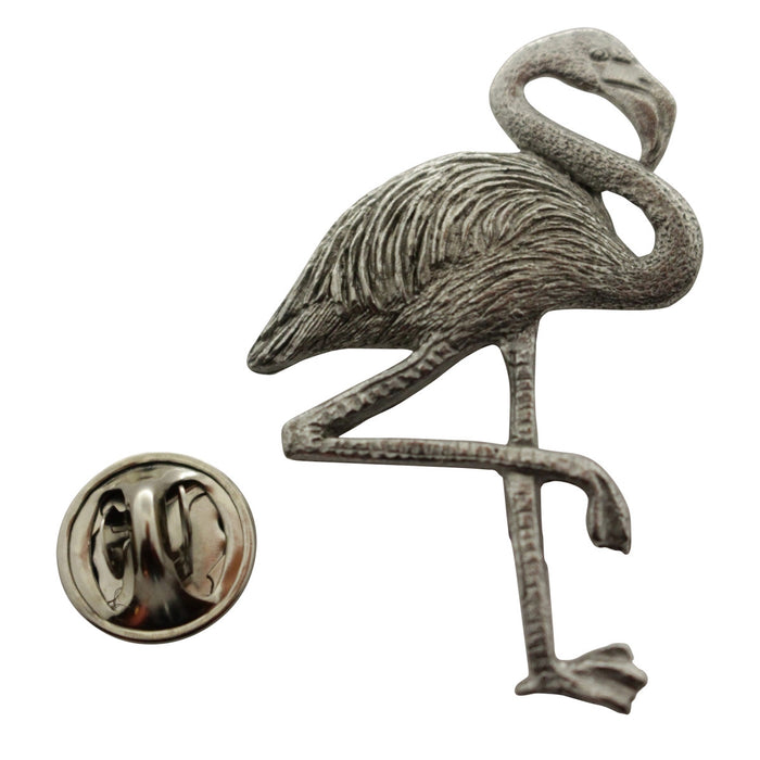Flamingo Pin ~ Antiqued Pewter ~ Lapel Pin ~ Sarah's Treats & Treasures