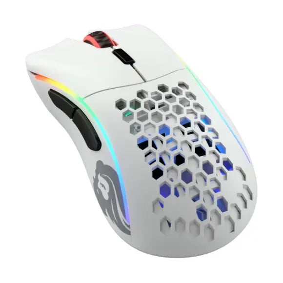 Glorious Model D- Wireless Lightweight Ergonomic Gaming Mouse - GLO-MS-DMW-MW - Matte White - 67G - PakByte Computers