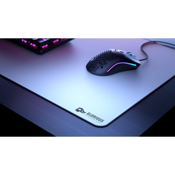 Glorious XL Gaming Mouse Mat/Pad - Large, Wide (XL) White Cloth Mousepad, Stitched Edges | 16"x18" (GW-XL) - PakByte Computers