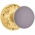 Grey Porcelain Door Knob Set with Romanesque Rosette (Several Finishes Available)
