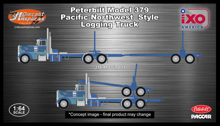#J164FFGT011 1/64 Twig Pig Peterbilt Model 379 Pacific Style Logging Truck