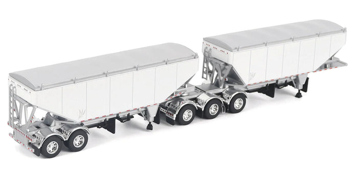 #J164FFGTR0003 1/64 B-Train Grain Trailers, White with Silver Frame