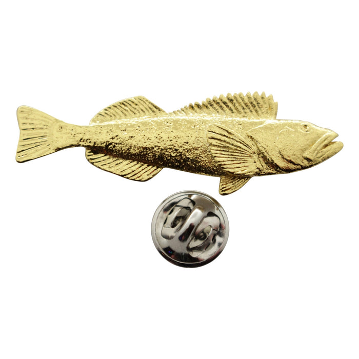 Lingcod Pin ~ 24K Gold ~ Lapel Pin ~ 24K Gold Lapel Pin ~ Sarah's Treats & Treasures