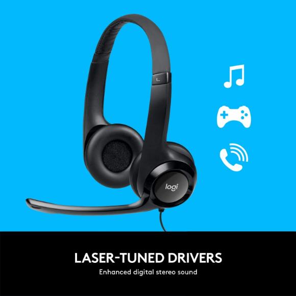 Logitech ClearChat Comfort/USB Headset H390 (Black) - PakByte Computers