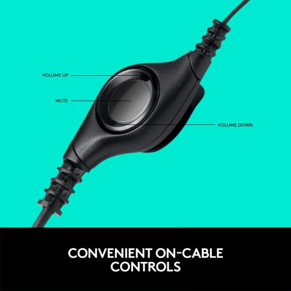 Logitech ClearChat Comfort/USB Headset H390 (Black) - PakByte Computers