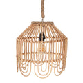 Maris 13" Rattan Scalloped Edge Pendant - Natural