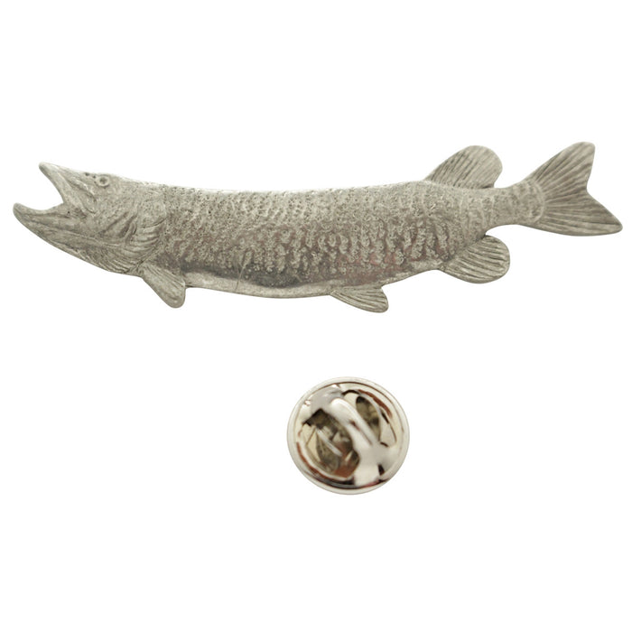Muskellunge Pin ~ Antiqued Pewter ~ Lapel Pin ~ Sarah's Treats & Treasures