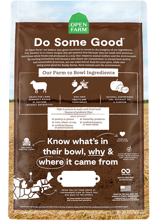 Open Farm Grain Free Dry Dog Food LAMB