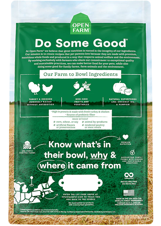 Open Farm Grain Free Dry Dog Food TURKEY & CHICKEN