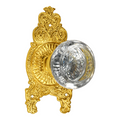 Ornate Victorian Rosette with Round Crystal Door Knobs (Several Finishes Available)