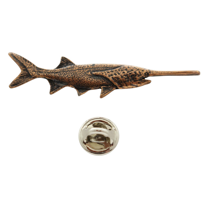 Paddlefish Pin ~ Antiqued Copper ~ Lapel Pin ~ Sarah's Treats & Treasures